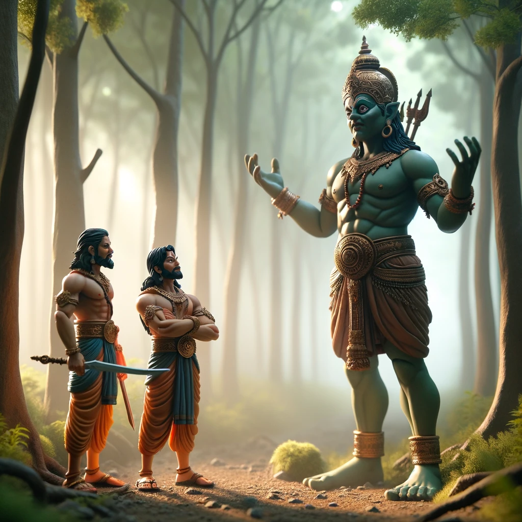 Kabandha Tells Rama to Meet Sugriva